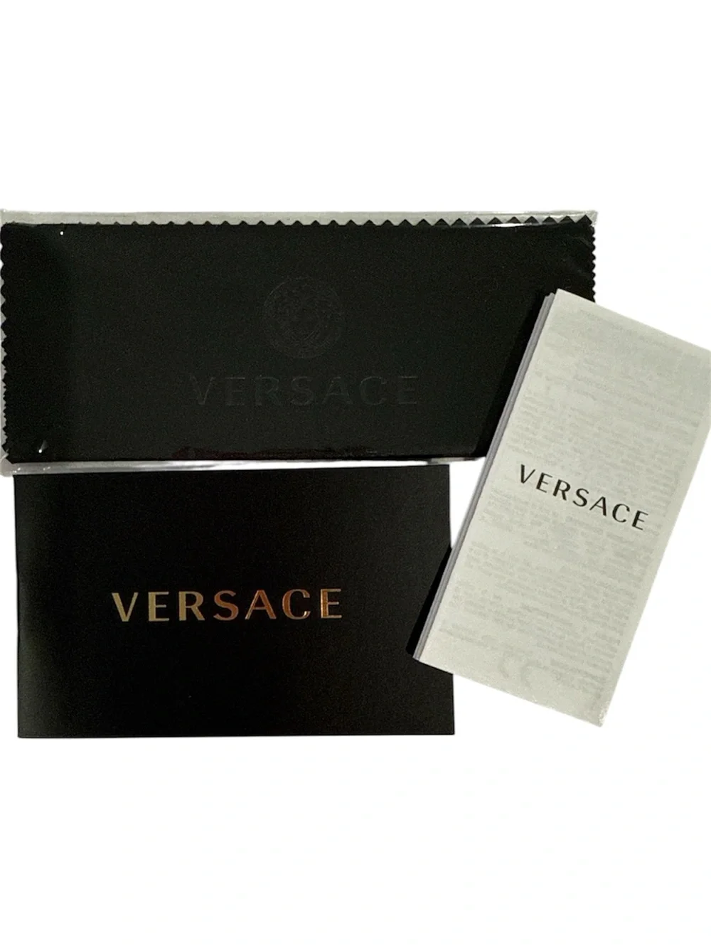 Versace Black Sunglasses with Gold Medallion Temple NWT
